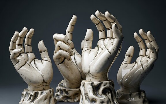 Elegant Ceramic Human Hand Sculptures Luxury Fine Art Photo
