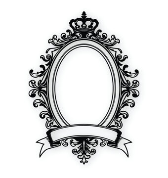 Elegant Vintage Decorative Floral Border Frame Vector Illustration