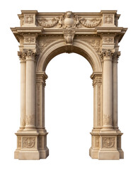Obraz premium PNG Ornate stone archway with classical columns.