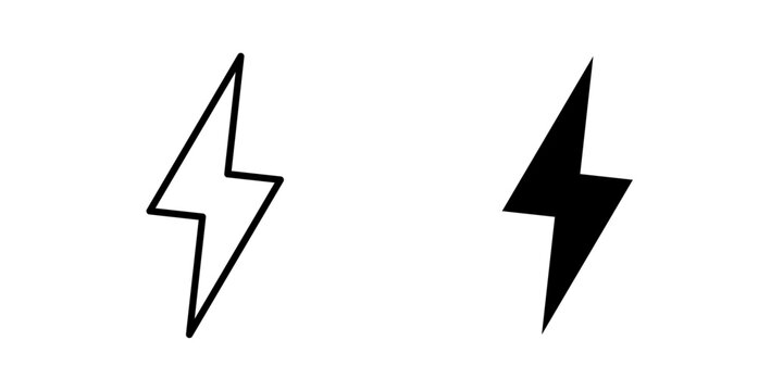 Lightning Icon represents electricity, power, and energy with an editable outline vector illustration.