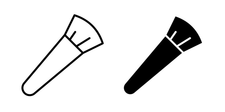 Makeup Brush Icon represents beauty application, cosmetic tools, and professional makeup with an editable outline vector illustration.