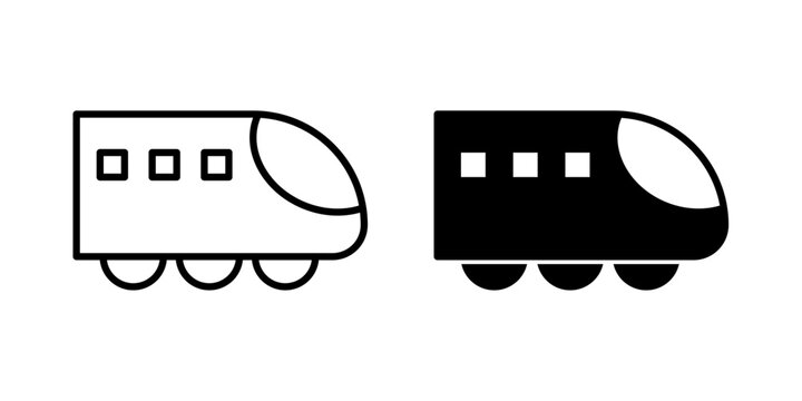 Monorail Icon represents urban transportation, railway systems, and public transit with an editable outline vector illustration.