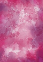 Fototapeta premium Abstract Watercolor background pink fuschia color with paper texture, grunge background with clouds