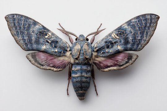 Detailed moth wings isolated on white background