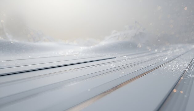 White Futuristic Technology Background with Metallic Accents, Minimal Gradient, Silver Lines and High Tech Digital Interface Design