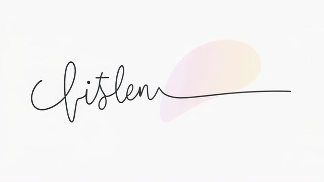 Elegant handwritten cursive text animation with smooth fade effect