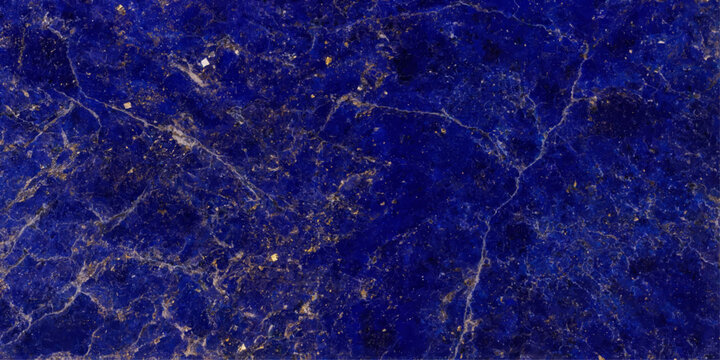 Deep Blue Lapis Lazuli Stone Texture with Golden Pyrite Veins and Marble Pattern