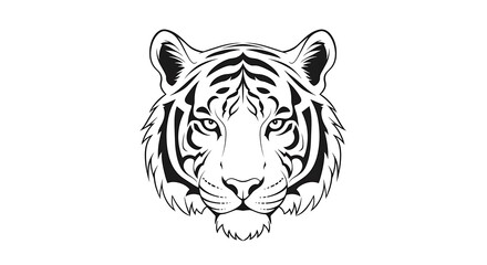 Obraz premium Intricate black and white line art lion head.
