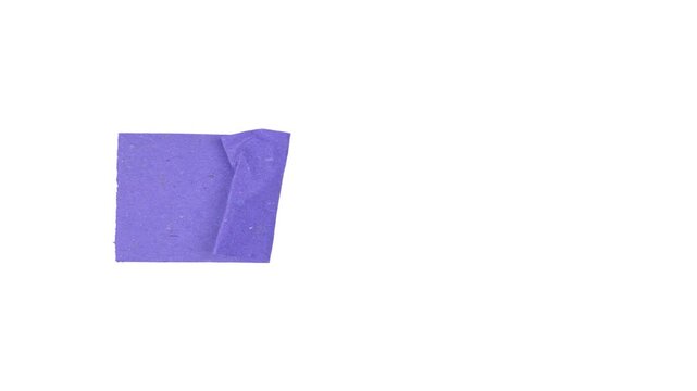 Animated torn paper strip on green screen background, crumpled paper texture reveal, stop motion collage element with alpha channel.