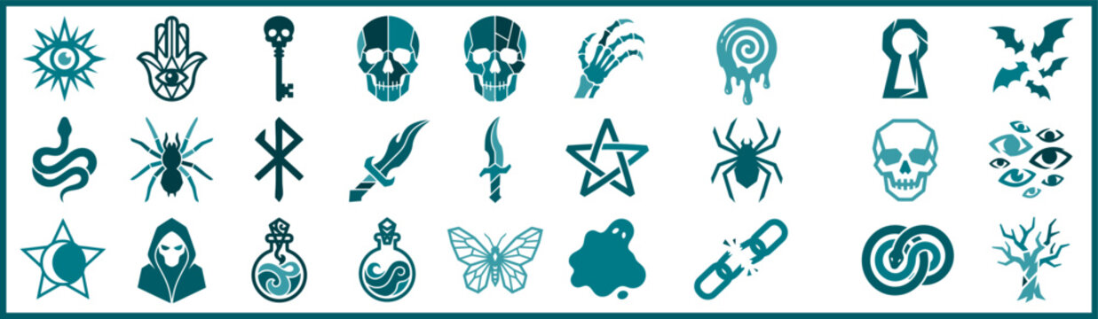 Vector. Gothic. Symbolic Icons Collection.
