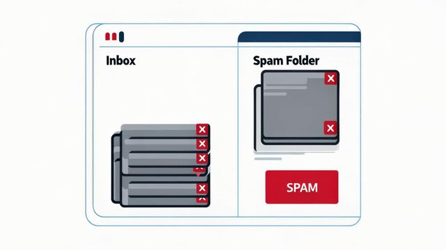 email spam folder animation transition sequence