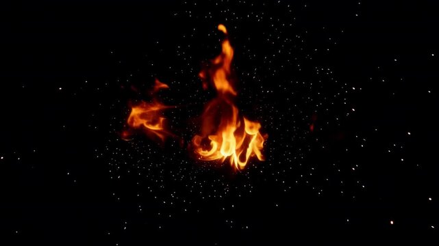 explosive cosmic fireball expanding in dark space