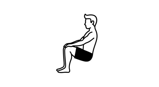 Man performing wall sit exercise for leg strength