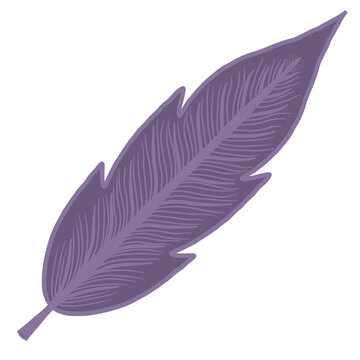 Purple leaf art illustration stiker
