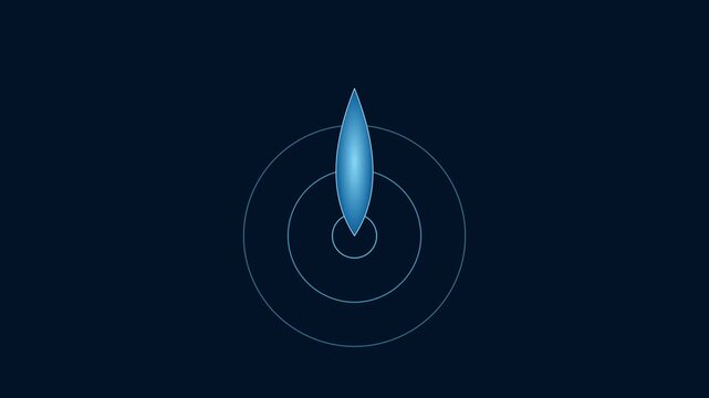 Blue abstract pulsing signal animation with expanding concentric circles for technology and data communication concepts 4k