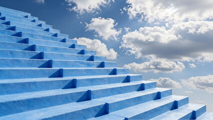 Fototapeta premium Blue Stairway to the Sky Path of Progress and Aspiration