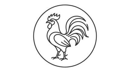 Minimalist Rooster Badge Design © Dhiyak