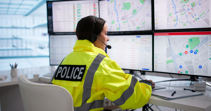 Police Woman Answers Emergency Call