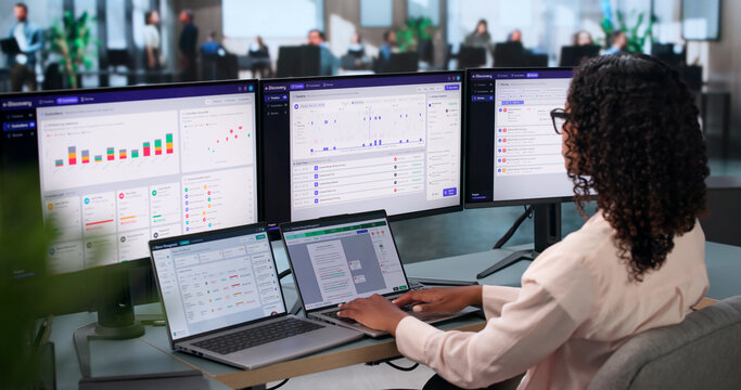 Woman Analyzing Digital Evidence