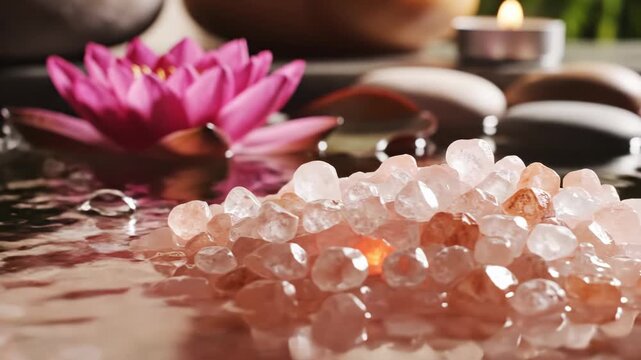 Spa Bracelet by Candlelight. Suitable for wellness branding, relaxation videos, and spa resort marketing footage.