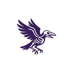 Naklejka premium Flying Skeleton Raven Logo