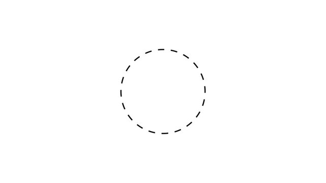 circle black color animation neon bright on white background.