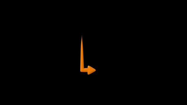 white arrow right direction beautiful animation element 4k video. Glowing up side arrow icon animation