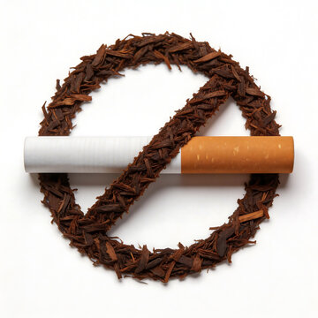 Cigarette with no sign made of tobacco