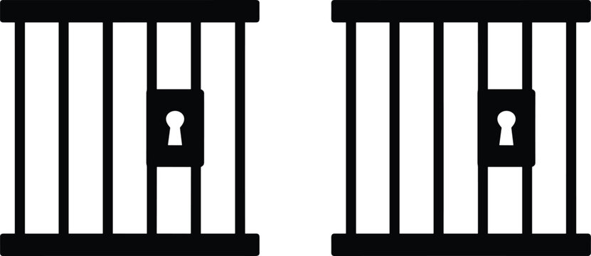 Prison Jail Cell Bars Outline Icon Collection