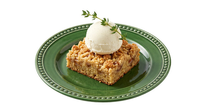 Apple Crumble Cake with Ice Cream