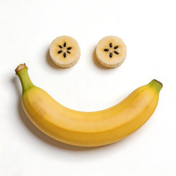 Banana arranged as a smiley face