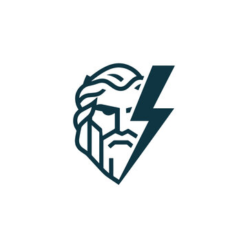 Zeus Thunder God Logo