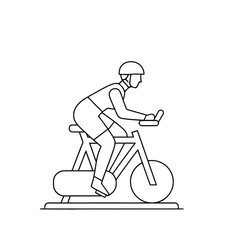 Fototapeta premium Cyclist on stationary bike