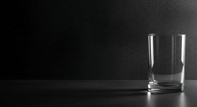 Empty glasses on dark background.