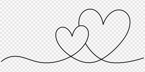 Heart icon hand drawn. Heart continuous line drawing. one line art sketch heart. Symbol love, One continuous drawing of heart and color shape love sign. Thin contour and romantic symbol for greeting © line pro