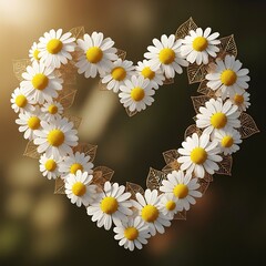 Close-up of blooming white and yellow daisies in garden. © rangga
