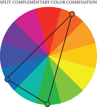 split complementary color combination plate 