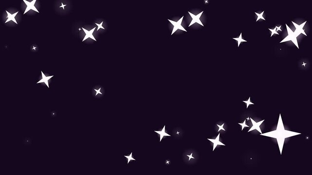 Animated animation 4k white twinkling stars overlay on dark background, for magical motion, and festive celebration