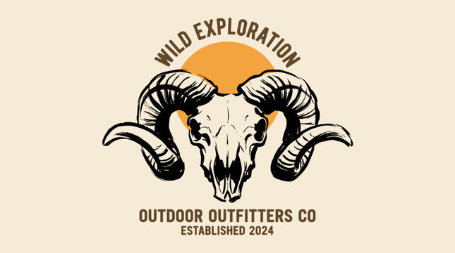 Wild exploration. Ram skull vintage print design for t shirt. Explore more.. Outdoor outfitters. Ram skull vintage print design for t shirt. Explore m