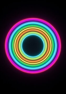 Neon rings circular design