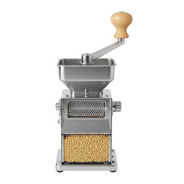 Grain mill grinding corn into flour