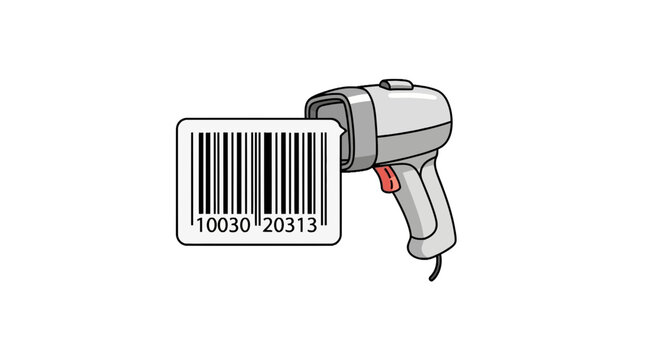 Handheld Barcode Scanner Scanning Product Code