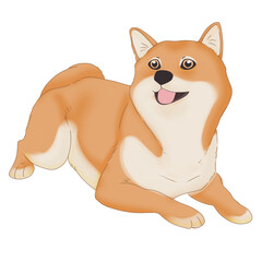 Cute happy doge meme illustration suitable for social media, websites, and design projects featuring a lively shiba inu puppy.