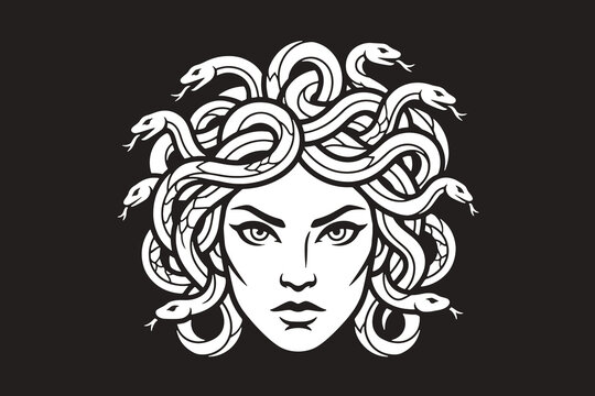 Medusa Head Icon Logo Background Illustration Creative Design Template 
