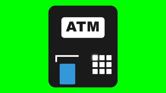 Simple Flat Vector Illustration of an Automated Teller Machine for Financial Banking Transactions and Digital Cash Withdrawal Concepts