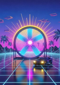 Neon wheel car concept