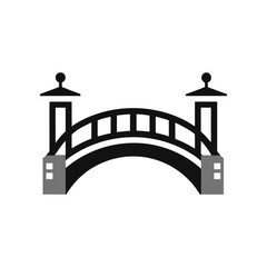 Arch bridge icon vector illustration, simple graphic design for connectivity and travel themes © MostMorjina