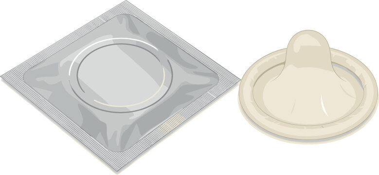 Condom Illustration Featuring Protection and Contraceptive Scenes in Vector Artwork