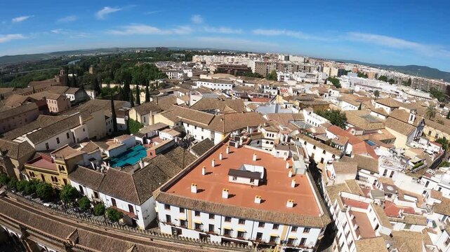 Cordoba, Spain - April 18, 2026: historic buildings in the city center of Cordoba in Spain