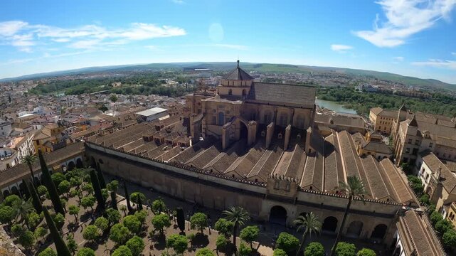 Cordoba, Spain - April 18, 2026: historic buildings in the city center of Cordoba in Spain